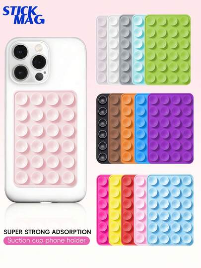 Each Side Has 24 Suction Cups, 48 Double-Sided Suction Cup Phone Stands, Detachable, Waterproof, 360° Rotatable. It Is An Ideal Photo-Taking Tool For Couples On Valentine's Day. It Is Suitable For Various Smooth Walls Such As Bathroom Walls Compatible With IPhone, Android Phone, Gift For Birthday, Family, Friends Gifts Birthday Bathroom Phone Holder Phone Accessories Sticky Stand