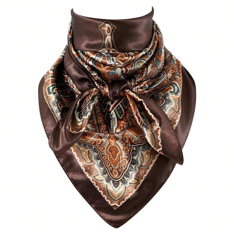 35 Inch Wild Rag Cowboy Scarves For Men, Large Rancher Neckerchief Silk ...