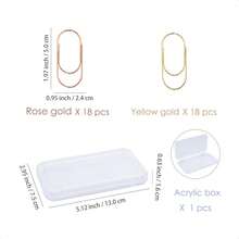 36pcs 2inch Jumbo Paper Clips With Clear Box, Rose Gold And Yellow Gold, Funny Cute Paperclips Bookmarks Planner Clips For Fun Office Supplies Schoolsss Gifts Wedding Decoration - Jumbo36pcs - View 3
