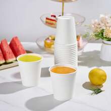 50/25/10pcs 9oz White Paper Cups, Suitable For Water, Juice, Milk, Beverage, Hot Or Cold Drinks, Office, Party, Home, Travel - White - View 3