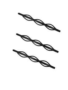 20个黑色几何发夹，简约黑色水钻，椭圆形、菱形、三角形侧刘海发夹，隐形发夹，适用于马尾辫、发髻、编发，直发/卷发/波浪发造型套装，美发工具套装 - 彩色 - 查看 11