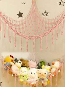 Jaring Gantung Sudut untuk Boneka Plush Besar, Tas Penyimpanan Gantung Boneka Plush, Jaring Penyimpanan Dekorasi Dinding yang Lucu, Cocok untuk Dekorasi Kamar Tidur Anak dan Bayi - MultiWarna - View 1