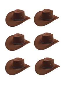 1顶棕黑色牛仔帽，百搭款式，适合万圣节、情人节、圣诞节，男女皆宜，圣诞礼物