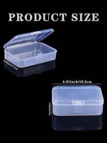 4 种尺寸透明塑料收纳盒，带盖 - 按扣/铰链式闭合，适用于存放扑克牌、集换式卡牌、办公用品、工艺品、珠宝、微缩模型 | 可堆叠透明收纳盒，适用于家庭和商业收纳