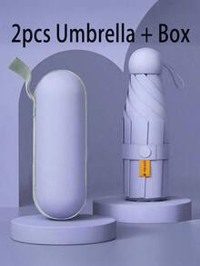 1 pieza Mini paraguas portátil, paraguas plegable, paraguas de sol, paraguas de negocios, mini paraguas plegable, mini paraguas portátil a prueba de agua para viajes, paraguas de protección UV para mujeres contra el sol y la lluvia, paraguas de viaje a prueba de viento, resistente a la lluvia y el viento para mujeres, mini paraguas de viaje, paraguas plegable con funda de transporte, con cubierta protectora, protección UV y contra la lluvia, 6 varillas reforzadas, apertura manual, paraguas plegable - Multicolor - Ver 14