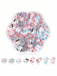 70个/盒卡通美甲装饰品，可爱树脂动物吊坠，适合DIY美甲和手机壳装饰