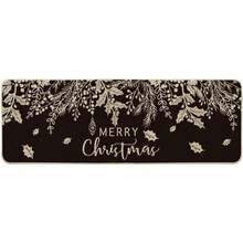 - Felpudo de muérdago de acebo, color negro, para decoración del hogar, de invierno, de perfil bajo, tapete para puerta para interiores y exteriores, 17 x 47 pulgadas,38953332 - Granate - Ver 1
