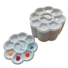 5pcs/10pcs/20pcs Mini Flower Shaped Plastic Palette - Suitable For Mixing Watercolor, Gouache Paints For Artistic Painting