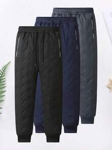 女士高腰保暖抓绒紧身裤 - 冬季保暖瑜伽裤，弹力运动跑步紧身裤，适合跑步和健身 - 黑色 - 查看 4