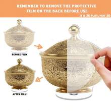 2D Acrylic Elegant Rotating Desktop Decor - Acrylic Decorative Piece With Intricate Carved Lid And Floral Pattern, Modern Style, Suitable For Living Room, Kitchen, Bedroom - Ramadan, Easter, Bathroom Display, Desktop Ornament - Multicolor - View 6