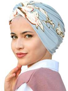 1pc Fashionable Printed Headscarf Turban Hat, Women Chemo Muslim Head Wrap - Multicolor - View 20