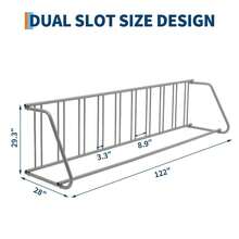 LIZHOUMIL Freestanding Floor Bike Rack – Storage Stand For 9-12 Two-Wheelers, Double/Single Side, Indoor/Outdoor Parking, Sturdy Grid Design, 71-147 Inch Length - Gray Single Side 10 Bike - View 7