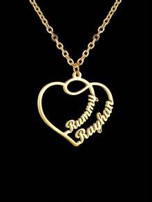 [Valentine's Day Series] Personalized Customized Love Nameplate, Personalized Customized Jewelry, Exclusive Customized Name, Stainless Steel Customized Jewelry, Exquisite Gift Box, Valentine's Day Gift - Double Chain - View 2