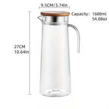 1个耐热大容量透明果汁壶 - ins风夏季饮品容器 - 适用于冰茶、果汁、咖啡、冷泡茶 - 适合家庭、餐厅、办公室使用 - 最佳节日礼物 - 無色 - 查看 9
