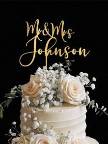 Custom Cake Topper For Wedding, Personalized Valentine's Day Cake Topper, Rustic Wedding Cake Topper, Custom Mr Mrs Cake Topper, Wedding Cake Topper, Gold Wedding - Multicolor - View 8