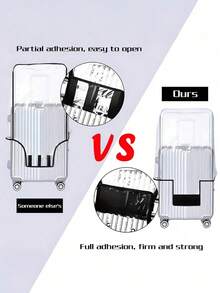 透明PVC行李箱套，防水旅行保护套，透明防尘拉杆箱套，适用于20-30英寸行李箱（不含行李箱），旅行必备收纳袋，适合海滩度假、夏季旅行、返校季（黑白魔术贴随机发货）