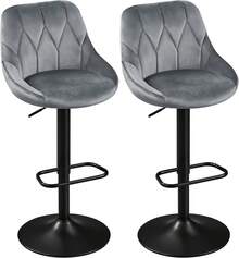 Barstools - Dark Grey - Velvet - View 12