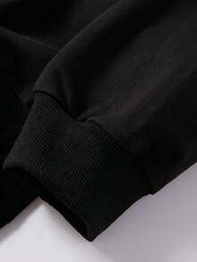 Men's Fashionable Versatile Car Print Loose Fit Hoodie Sweatshirt, Street Style - Black - View 6