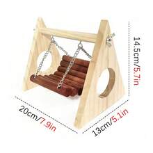 Wooden Hamster Toy, Apple Branch Swing Hammock, Golden Hamster Traverse Play Tree Hole, Small Pet Chew Decor Supplies - Multicolor - View 9