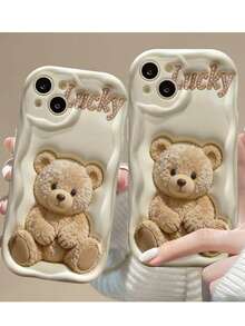 奶油色图案彩绘防摔卡通手机壳，兼容、红米系列 - 彩色 - 查看 5