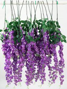 6条100厘米仿丝双色花环，紫色、绿色、紫红色，适用于婚礼拱门装饰、家居装饰、户外庭院装饰 - 彩色 - 查看 5