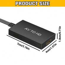 RCA To HDM-I Converter, Composite To HDM-I Adapter Support 1080P PAL/NTSC Compatible With PS One, PS2, PS3, STB, Xbo-X, VHS, VCR, Blue-Ray DVD Players - Black - View 2