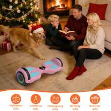 300W 7.5MPH Hoverboard For Kids, 7.5 Mile Range, 3H Charge, 6.5" Wheels, Bluetooth & Corlorful LED Lights, Ideal Gifts For Kids Boys & Girls,Christmas Gifts Halloween Gifts - 淺粉色 - 查看 8