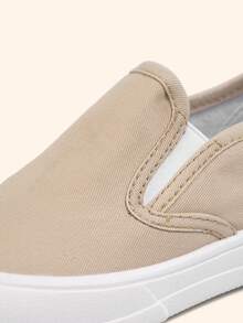 1 Pair Boys' Fashionable Khaki Elastic Band Flat Simple Comfortable Casual Sports Shoes, Suitable For Daily Wear, All Seasons - Khaki - View 6