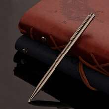 1-6Pcs Silver Gold Gun Black Rose Gold Metal Slim Ballpoint Pens Bulk Retractable Metallic Black Ink 1 Mm Medium Point Smooth Writing Pens For Wedding Business Hotel Office Supplies Students Teachers Men Women Present,Back To School - Multicolor - View 6