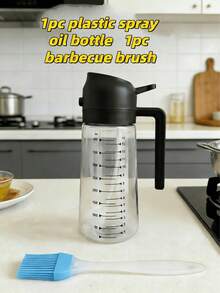 1pc Multi-Purpose High Capacity PP Oil Sprayer Bottle, With Measurement Scale, Convenient Quantity Control. In Cold Winters, Cooking Oil May Solidify And Affect Spraying Effect, You Can Try Pressing A Few Times. - Multicolor - View 14