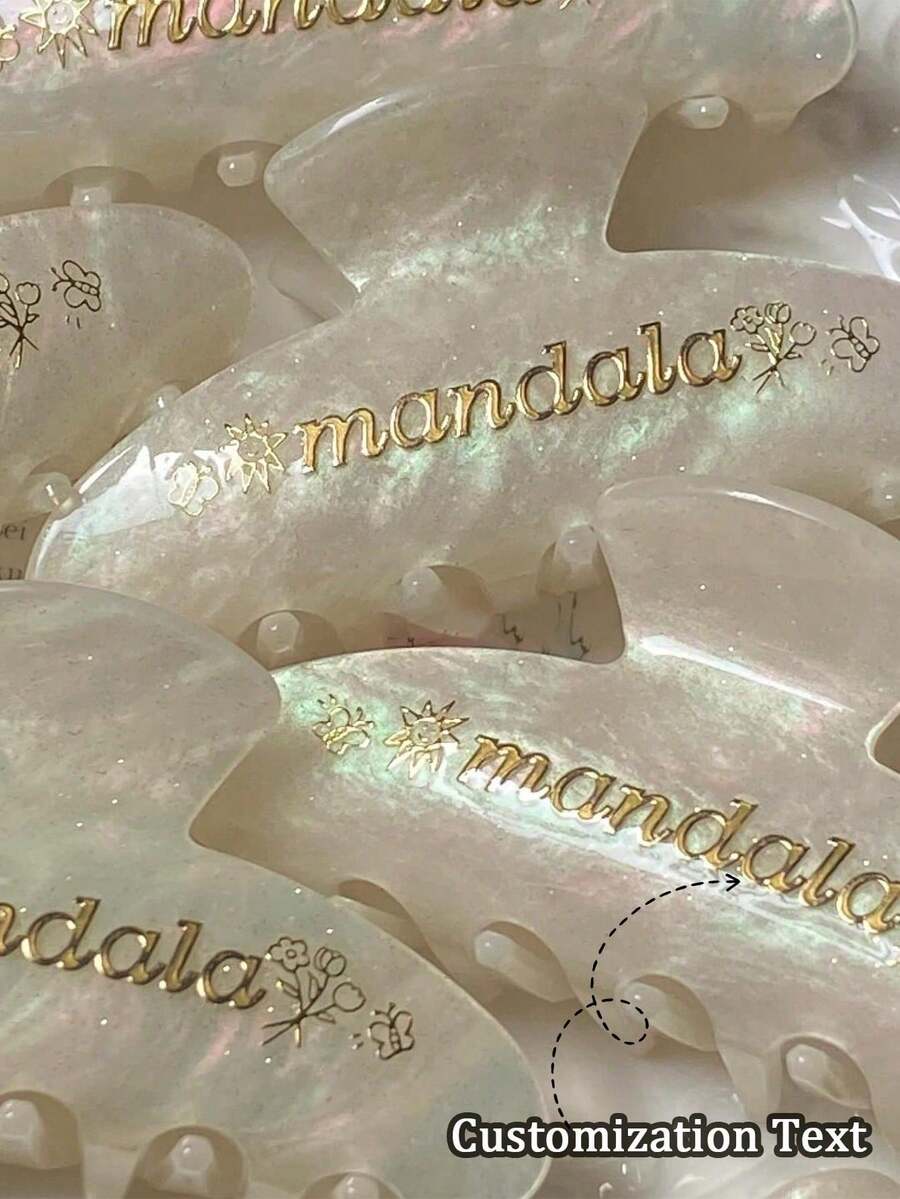 Customized Name Wedding Hair Accessories, Personalized Hair Clip, Engraved Name Hair Clip, Bridesmaid Gift - Multicolor - View 1