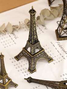 1件巴黎埃菲尔铁塔，家居客厅装饰，创意摆件，金属工艺品，建筑塔模型，巴黎风格金属埃菲尔铁塔模型，摄影道具装饰，欧式工艺品，家居装饰，礼品，客厅，卧室，书房，桌面摆件 - 銅色 - 查看 2