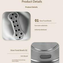 3.2L/108 Ounces Large Capacity Dog Water Bowl Stainless Steel Spill Proof Dog Bowl Slow Drinking Dog Water Dispenser - 3.2L - View 4