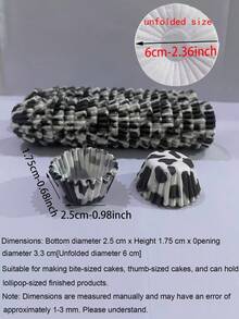 100个/200个/300个/500个/600个/1000个随机装迷你纸杯蛋糕衬垫，0.98英寸不粘烘焙杯，展开尺寸6厘米，适用于家庭和专业烘焙店、派对甜点、节日纸杯蛋糕架、装饰烘焙工具 - 彩色 - 查看 5