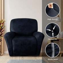 Trugenix-Recliner Sofa Covers - Leather Like Recliner Sofa Covers 3 Seater Recliner Couch Covers For 3 Cushion Couch 8 Pieces Washable Stretch Reclining Sofa Slipcovers (Brown)-GP - 02-海軍藍 - 查看 11