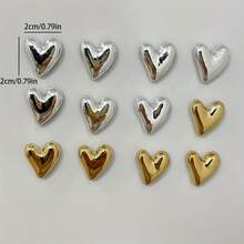 6/12/15pcs Gold & Silver Heart Shaped Magnets - Cute Decorative Fridge Magnets For Kitchen, Office, Whiteboard, Locker, Dishwasher, Great For Christmas, Valentine's Day, Thanksgiving, Mother's Day, Graduation Gifts - Multicolor - View 5