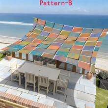 1 pieza Toldo de tela con impresión digital 2D, 5 estilos diferentes de patrones de grano de madera y piedra falsos, con características como patrón impreso, resistente al viento, desmontable, ligero, semioscurecedor, a prueba de polvo y resistente al desgaste, equipo de camping, artículos esenciales de camping - Multicolor - Ver 2