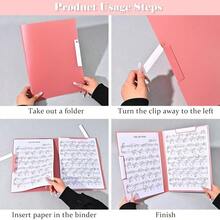5Pcs Gradient Report Covers With Swing Clip, Report Folder For A4 & Letter Size Paper, Plastic Folders With Double Clip, Presentation Binder For Schoolsss Business (Pink) - 粉色 - 查看 5