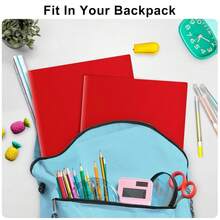 12-Pack Sturdy Plastic Folder With Pockets, Poly Folders With 2 Pocket, Plastic Pocket Folder With Business Card Slot, For Schoolsss, Home, Office (Red) - 紅色的 - 查看 10