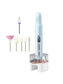 二合一电动美甲钻、UV美甲灯、USB充电式电动指甲锉抛光器套装，适用于亚克力凝胶指甲，美甲修脚工具，指甲打磨器，5档速度调节 - 18件套，包含指甲钻头和砂圈 - 彩色 - 查看 14