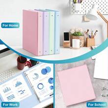 0.5'' 3-Ring-Binder With Pockets, 100 Sheets Capacity, 1/2 Inch Binders Fits 11\ X 8.5\ US Letter Size, Assorted 4 Pastel Colors - Ideal For Schoolsss, Office, And Home Use (0.5 Inch) - 0.5inch - View 7