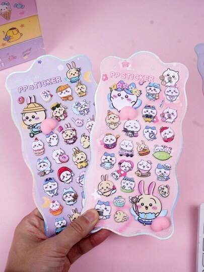 Cute Stickers, Creative High-Looking Usaqi Xiaoba DIY Handbook Decoration Stickers, Cartoon Stickers, Water Cup Decoration Stickers, Children's Stickers, Gift Decoration Stickers (Some Styles May Have Color Differences And Will Be Randomly Sent)