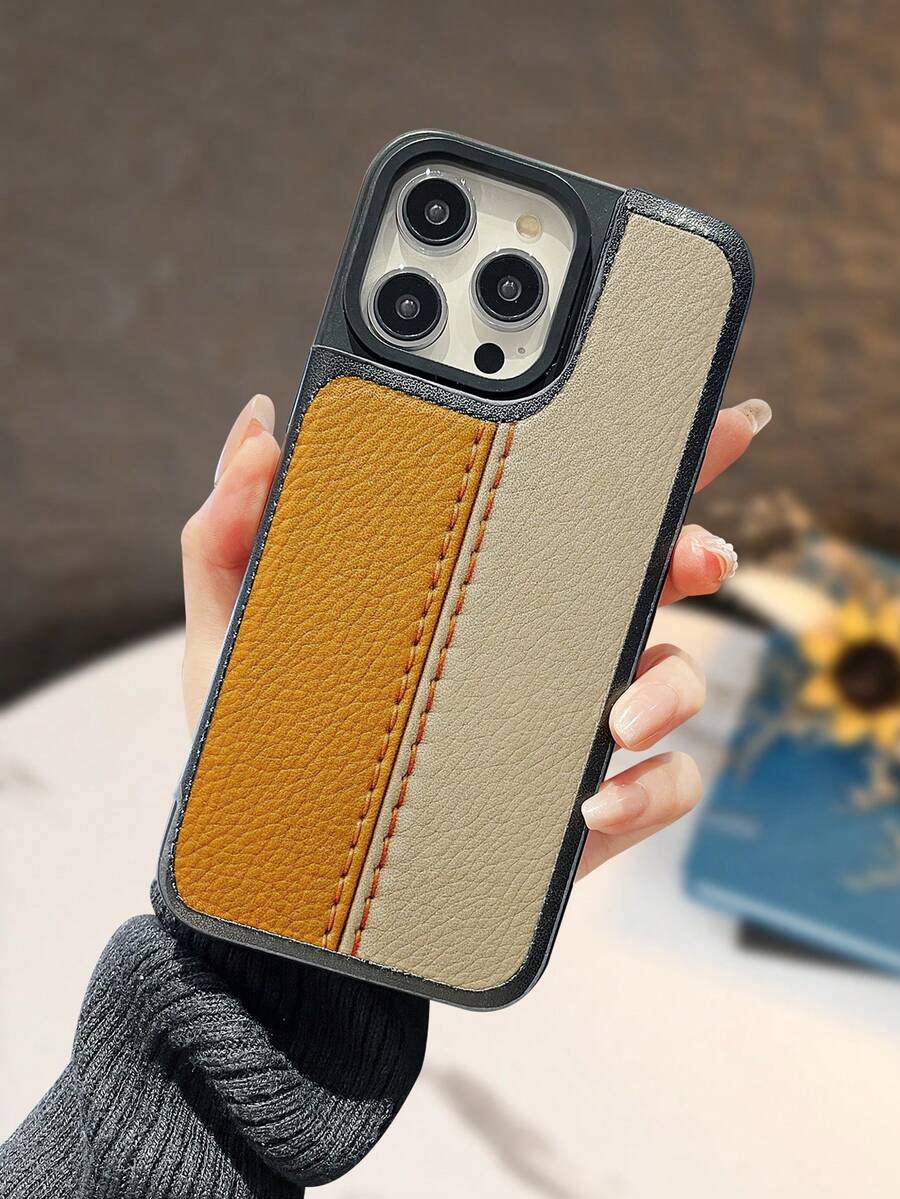 Stitch 2D Pattern Phone Case Latest Designer Faux Leather Wallet-Style Phone Case Shockproof Frame Three Card Slots One Cash Slot Valentine's Day Gift Drop-Proof Certified High-End Business Minimalist Black Stylish And Practical Shockproof And Scratch-Resistant Compatible With IPhone 17/Air/16/15/14/13/12/11/Pro/ProMax And Galaxy S Series - 黑色 - 查看 1