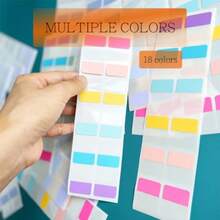 360 PCS 1 Inch Colored Book Sticky Index Tabs Self Adhesive Repositionable Page Tabs For Textbooks Notebooks Planners File Classification 18 Colors 1" Wide - 18 Colors - View 3