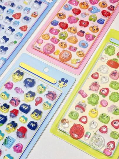 1个随机图案3D卡通可爱立体手机壳贴纸（颜色随机）