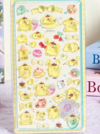 Sanrio 浮雕宝石贴纸，钻石手机壳装饰贴纸，可爱DIY手工日记贴纸，可爱创意贴纸，手机贴纸，卡通风格手机壳装饰贴纸，行李箱贴纸（颜色随机）