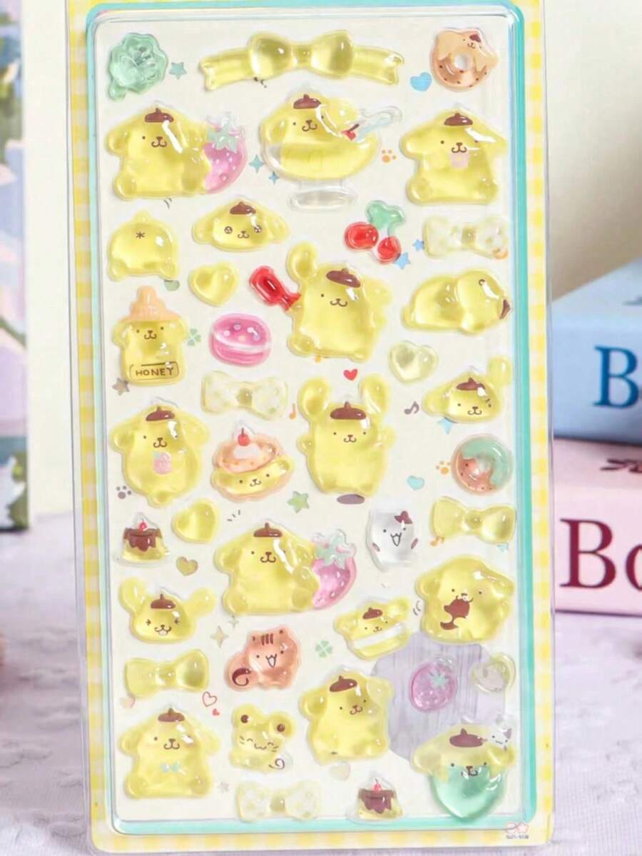 Embossed Gem Stickers, Diamond Phone Case Decorative Stickers, Cute DIY Handmade Diary Stickers, Cute Creative Stickers, Phone Stickers, Cartoon Style Phone Case Decorative Stickers, Luggage Stickers (Random Color) - Multicolor - View 1