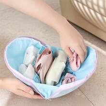 1 Stück 3-in-1 Aufbewahrungstasche, geeignet zum Aufbewahren von Unterwäsche, Socken und Höschen, unverzichtbar für Geschäftsreisen. Diese tragbare Kleidertasche hat einen Reißverschluss, praktisch und bequem zum Aufbewahren von BHs, Unterwäsche und mehr. Reisenotwendige Tasche - Verschiedenfarbig - Übersicht 2