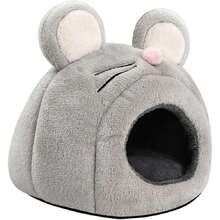 Casa Cama para Hámster Forma de Ratón Cálida y Suave Cueva para Cobayas Chinchillas y Pequeños Roedores Refugio Acogedor para Jaulas y Mascotas Pequeñas,38939448 - Multicolor - Ver 1