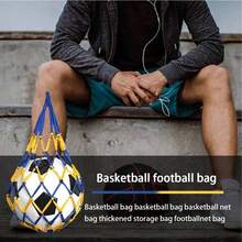 1pc Thick Nylon Woven Large Capacity Tote Bag, Multi-Functional Basketball/Football/Volleyball Net Storage Bag